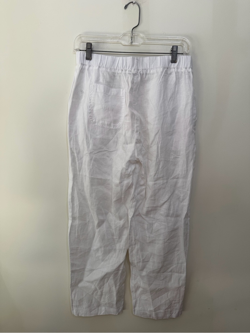NWT Quince 100% European Linen Pull On Pants White Summer Straight Leg Women’s S - Picture 4 of 9